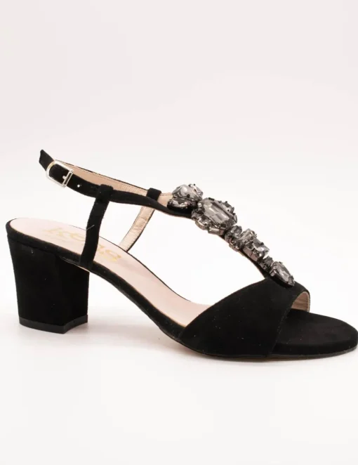 Sandalia Kess 16434 negro ante piedras de mujer