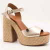Sandalia Popa Monsul Laminado Oro Galaxy de Mujer
