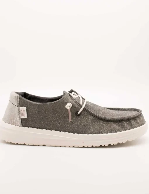 Zapato Hey Dude Wendy Metallic Sparkle Charcoal de Mujer