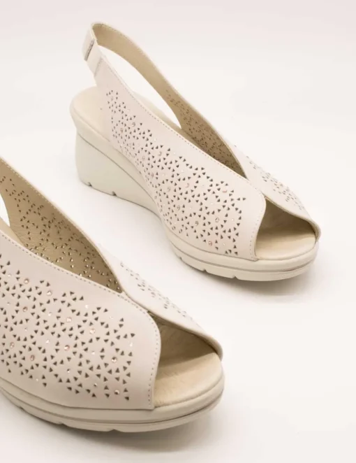 Zapato 24HRS 26449 Relax Crema de Mujer